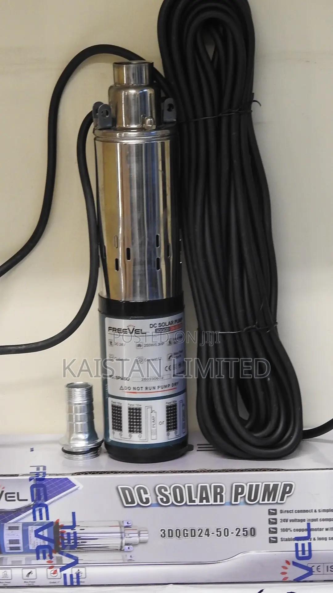 Freevel 250w Solar Submersible Borehole Pump.Dc Submersible Solar Pump