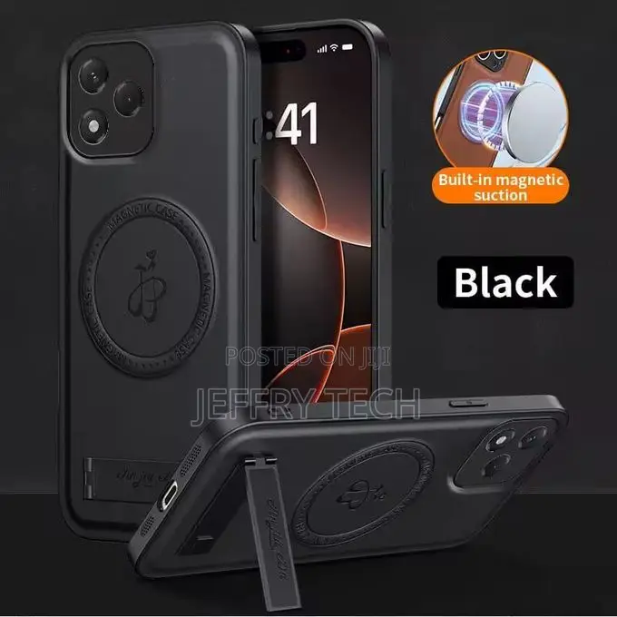Case for Honor 400 Magnetic Matte Pu Leather Lens Protection Stand B