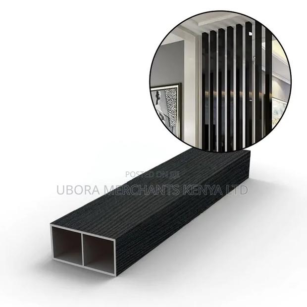 Black WPC Baffles for Indoor Partitioning - main view