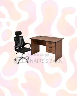 Compact 1m Desk and Headrest Mesh Chair for Tidy Working