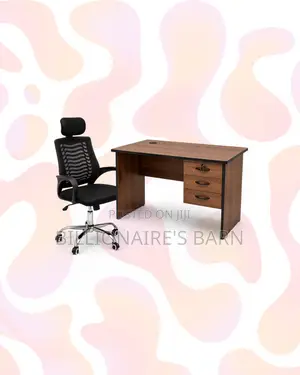 Compact 1m Desk and Headrest Mesh Chair for Tidy Working