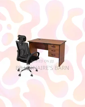 Compact 1m Desk and Headrest Mesh Chair for Tidy Working