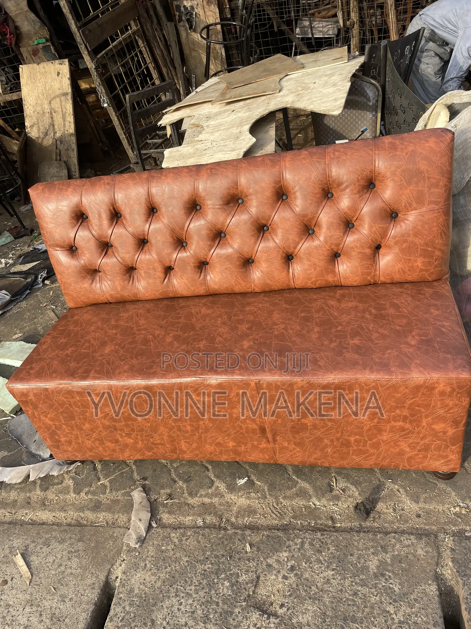 Brown 3seater Coach