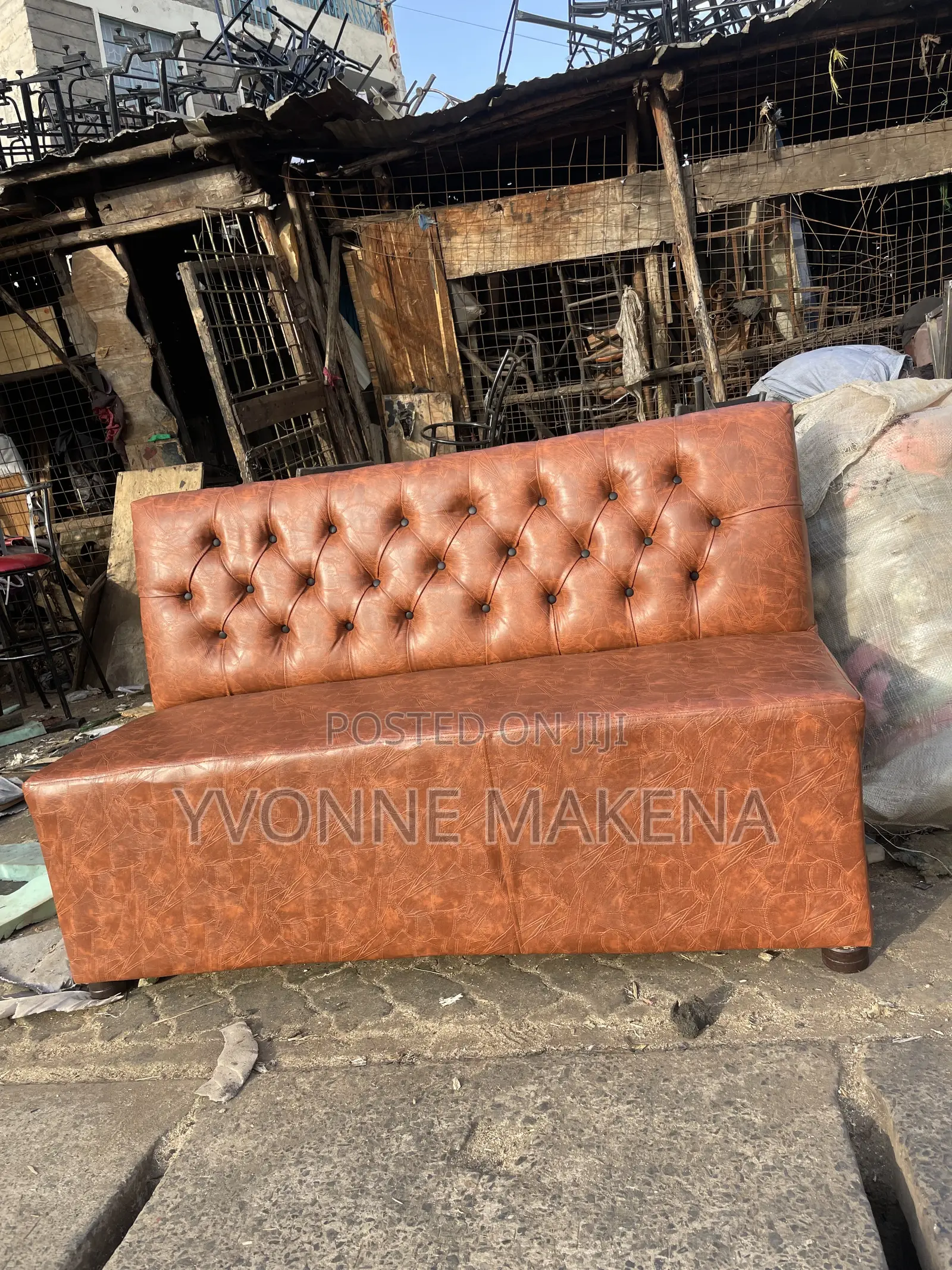 Brown 3seater Coach