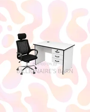 Compact 1m Desk and Headrest Mesh Chair for Task Flow