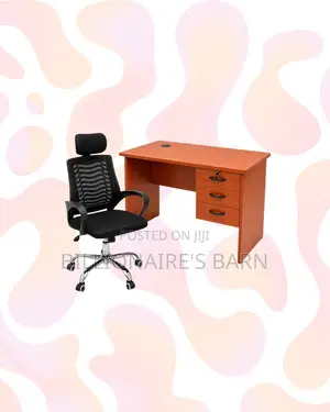Compact 1m Desk and Headrest Mesh Chair for Office Routines