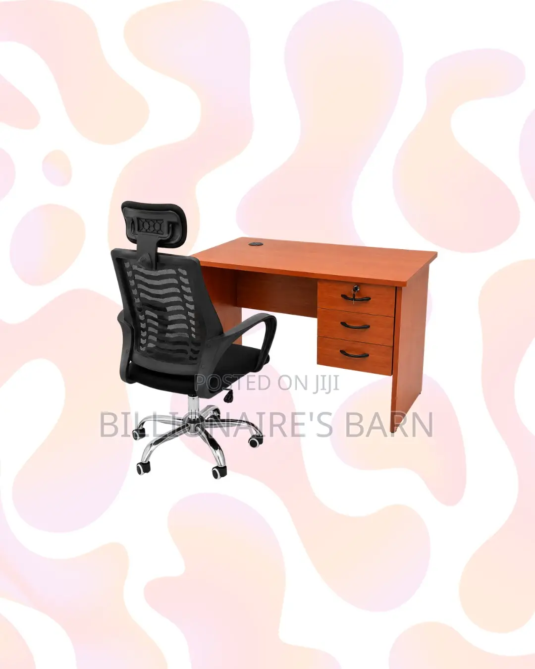 Compact 1m Desk and Headrest Mesh Chair for Office Routines
