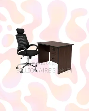 Compact 1m Desk and Headrest Mesh Chair for Desk Organisation