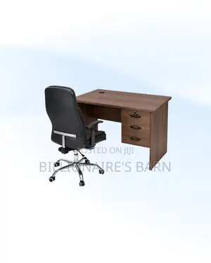 Compact 1m Desk and C35 Executive Leather Chair for Desk Productivity