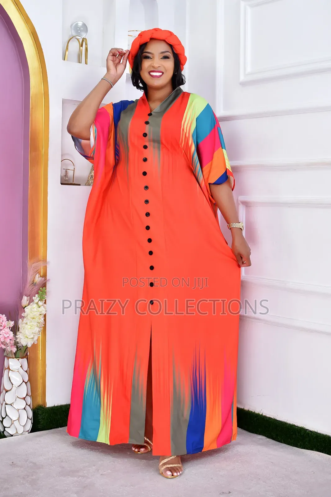 Multicolor Kaftan Dress - Rich Aunty Vibes