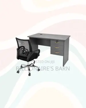 Compact 1m Desk and Secretarial Mesh Chair for Tidy Working