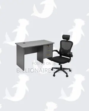Compact 1m Desk Black Flip-Up Arms Ergonomic Chair for Tidy Working