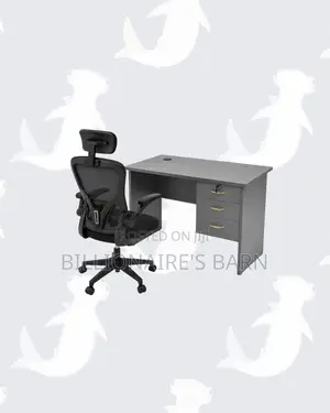 Compact 1m Desk Black Flip-Up Arms Ergonomic Chair for Tidy Working