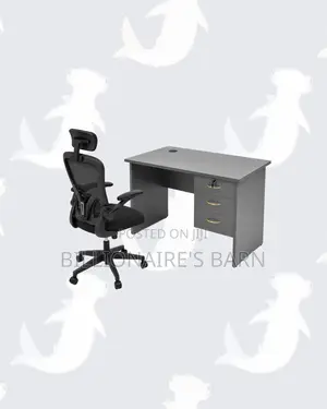 Compact 1m Desk Black Flip-Up Arms Ergonomic Chair for Tidy Working