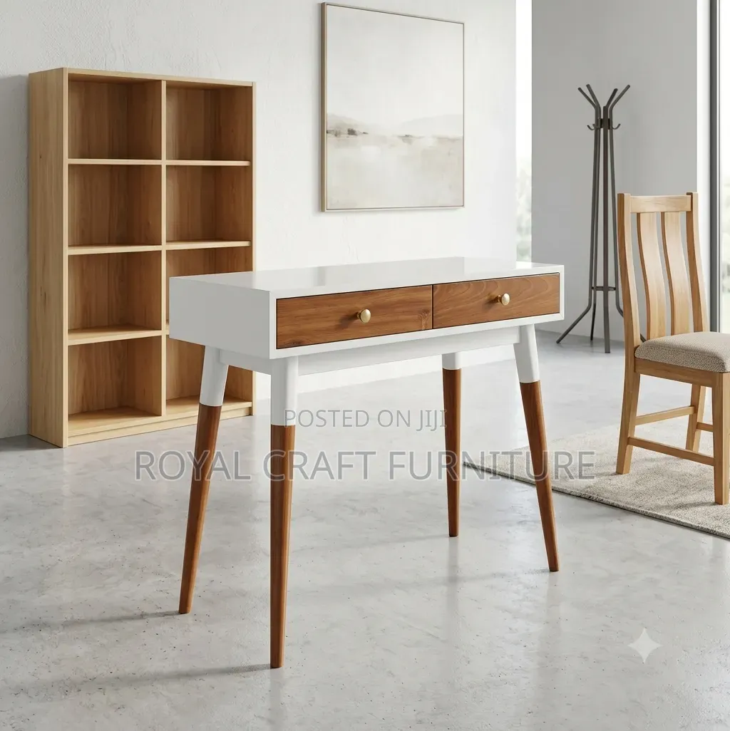Stylish White Mahogany Finished Console Table