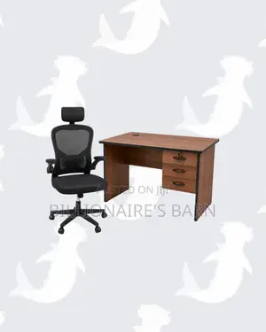 Compact 1m Desk and Black Flip-Up Arms Ergonomic Chair for Task Flow