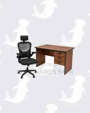 Compact 1m Desk and Black Flip-Up Arms Ergonomic Chair for Task Flow