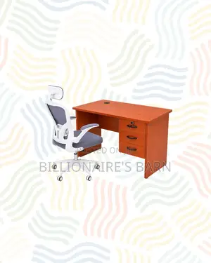 Compact 1m Desk , White Flip-Up Arms Ergonomic Chair for Tidy Working