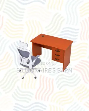Compact 1m Desk , White Flip-Up Arms Ergonomic Chair for Tidy Working