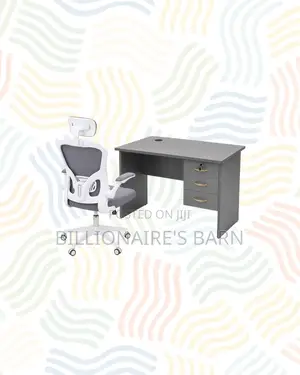 Compact 1m Desk and White Flip-Up Arms Ergonomic Chair for Task Flow