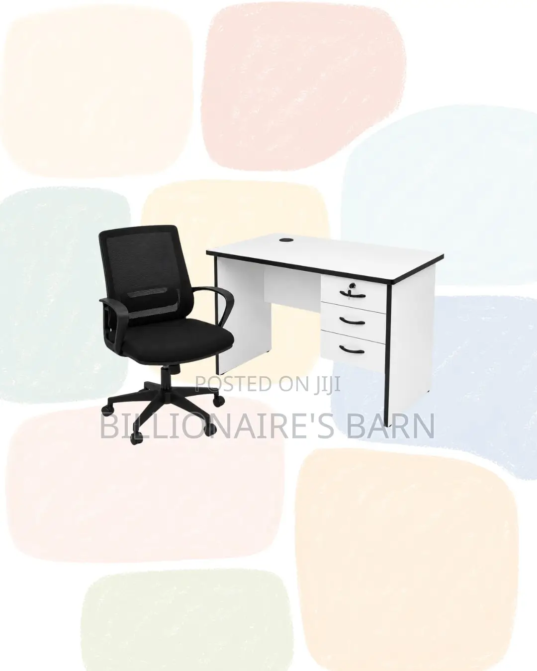 Compact 1m Desk and Black Mid-Back Ergonomic Mesh Chair for Task Flow