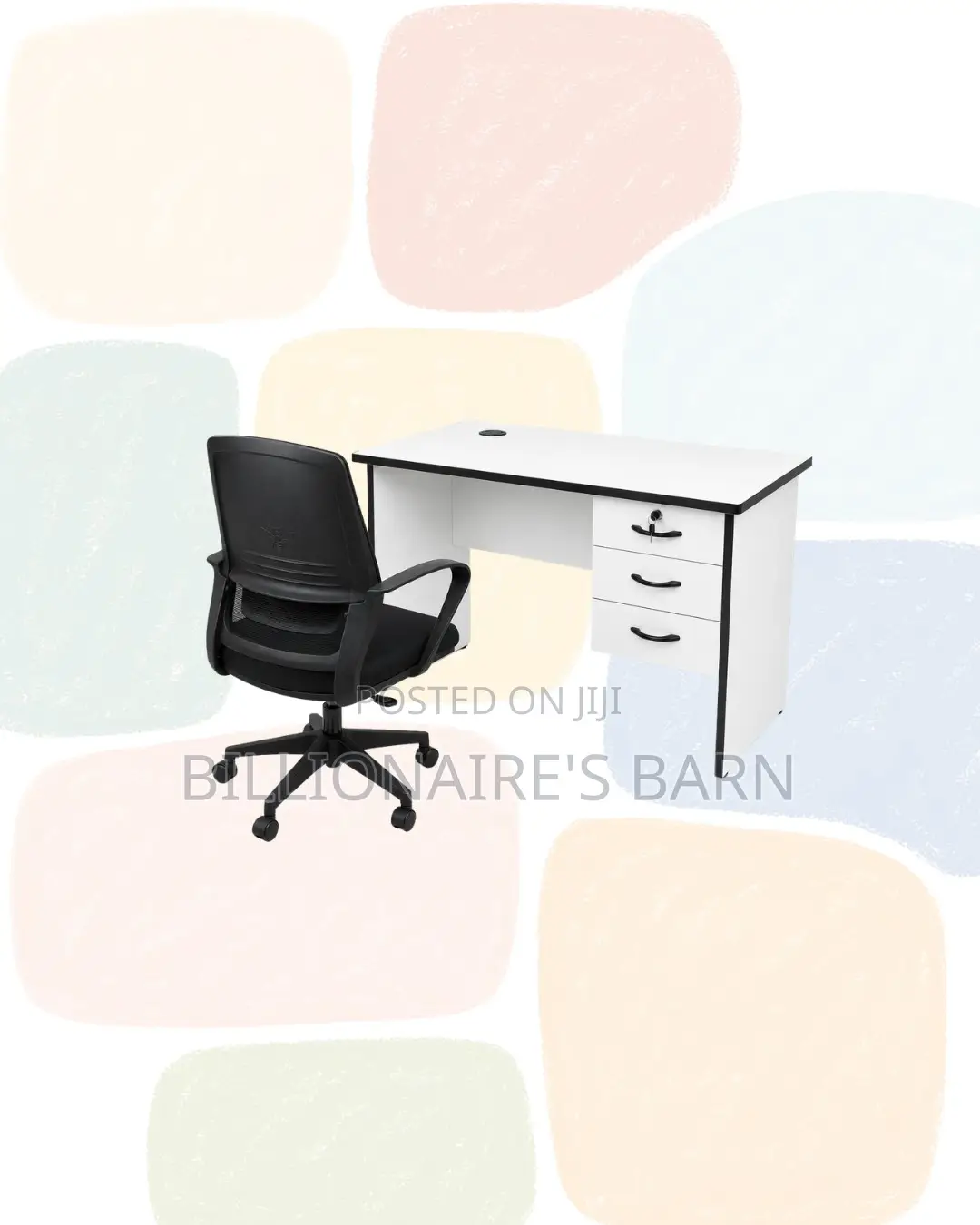 Compact 1m Desk and Black Mid-Back Ergonomic Mesh Chair for Task Flow