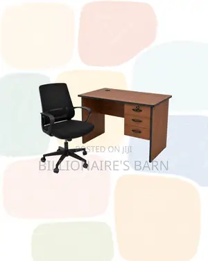 Compact 1m Desk and Mid-Back Ergonomic Mesh Chair for Study Sessions