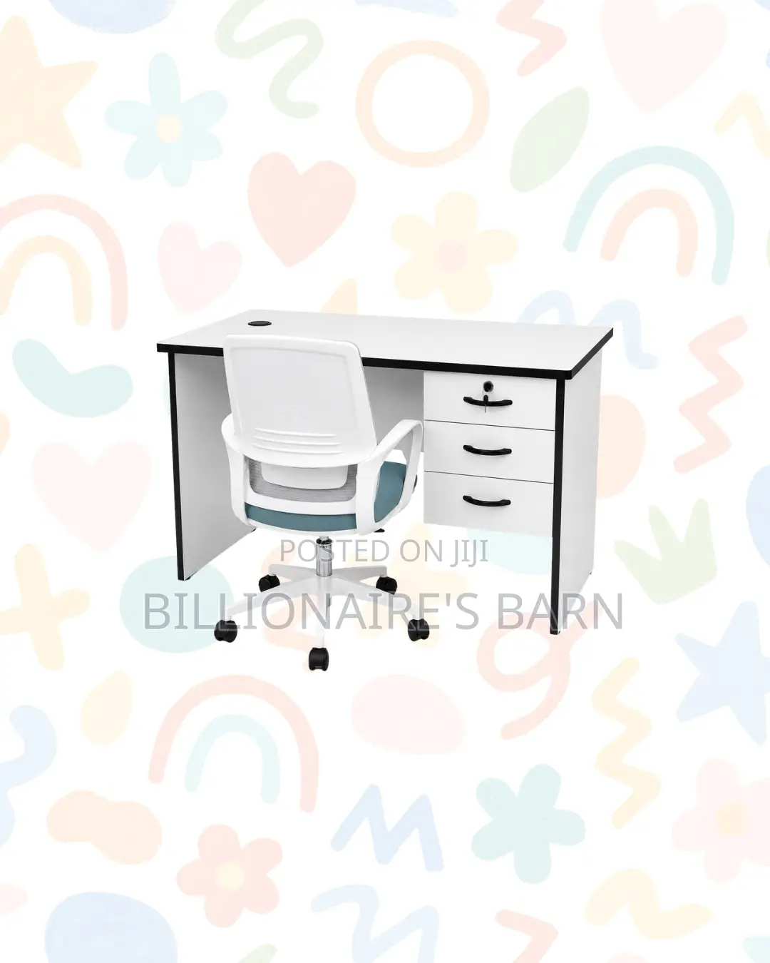 Compact 1m Desk and White Mid-Back Ergonomic Mesh Chair for Task Flow