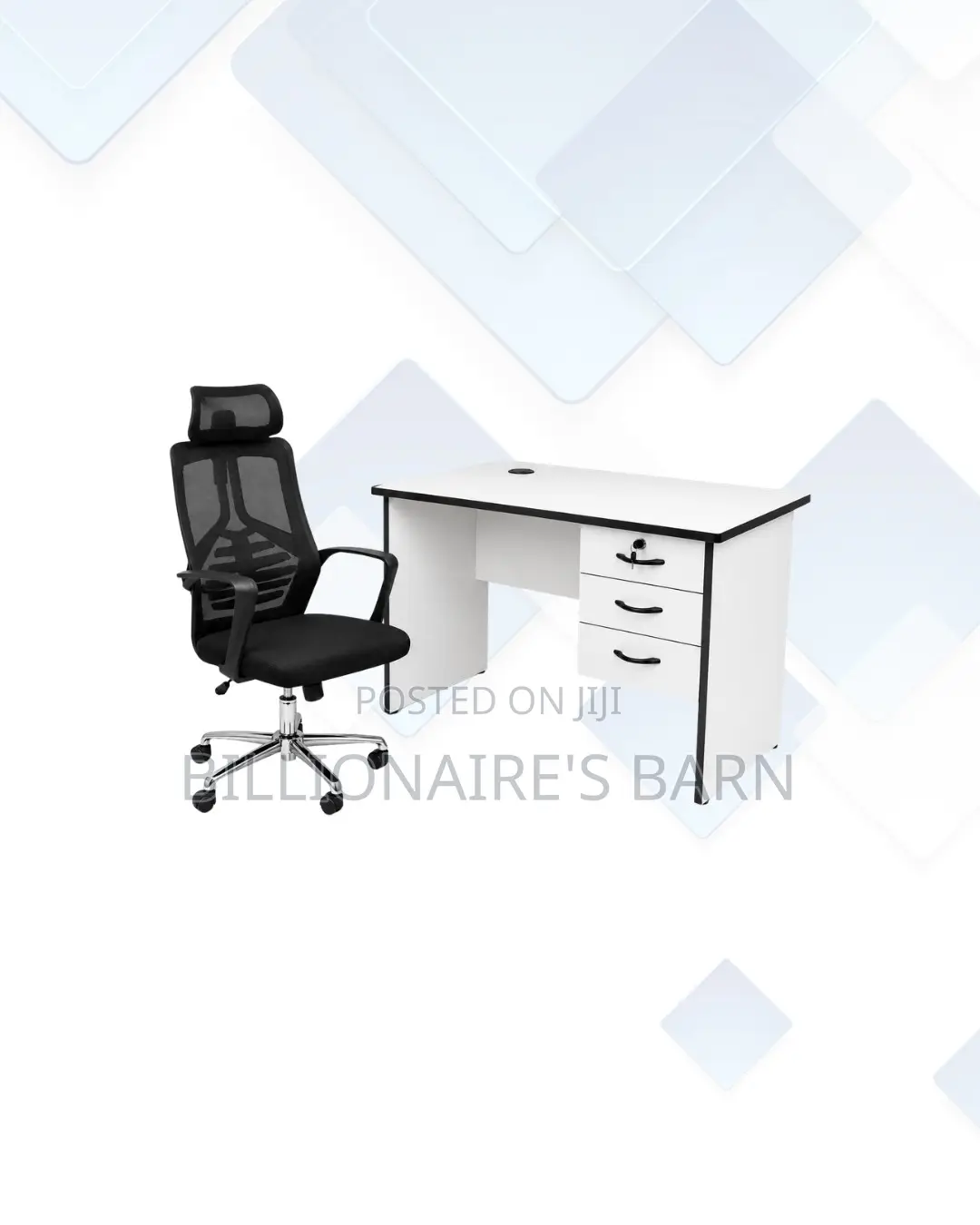 Compact 1m Desk and High-Back Ergonomic Mesh Chair for Workday Focus