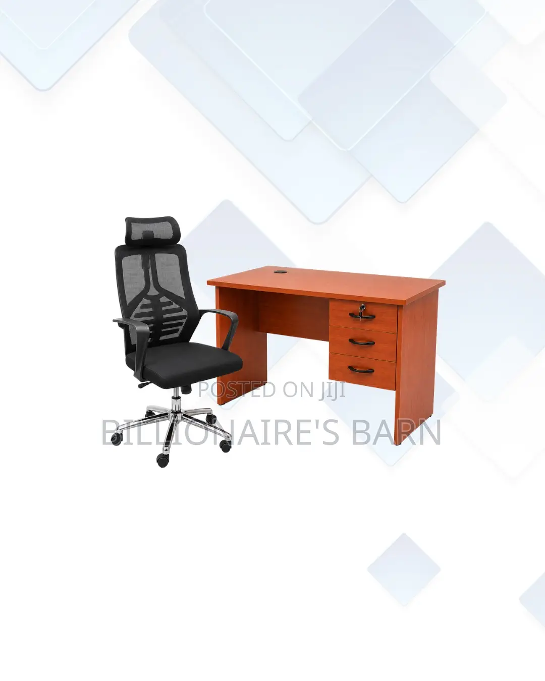 Compact 1m Desk and High-Back Ergonomic Mesh Chair for Study Sessions