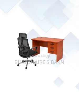 Compact 1m Desk and High-Back Ergonomic Mesh Chair for Study Sessions