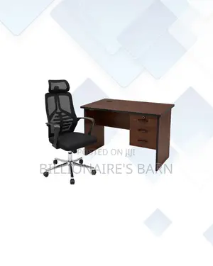 Compact 1m Desk and High-Back Ergonomic Mesh Chair for Office Routines