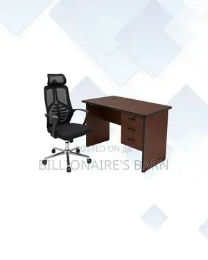 Compact 1m Desk and High-Back Ergonomic Mesh Chair for Office Routines