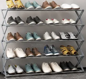5 Tier Metallic Collapsible Shoe Rack