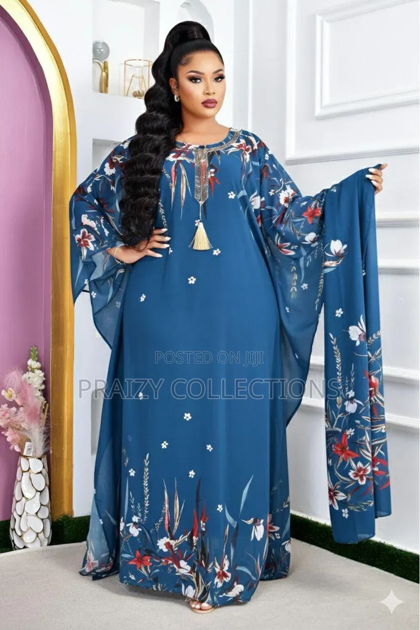 Free Size 3pc Set Chiffon Kaftan