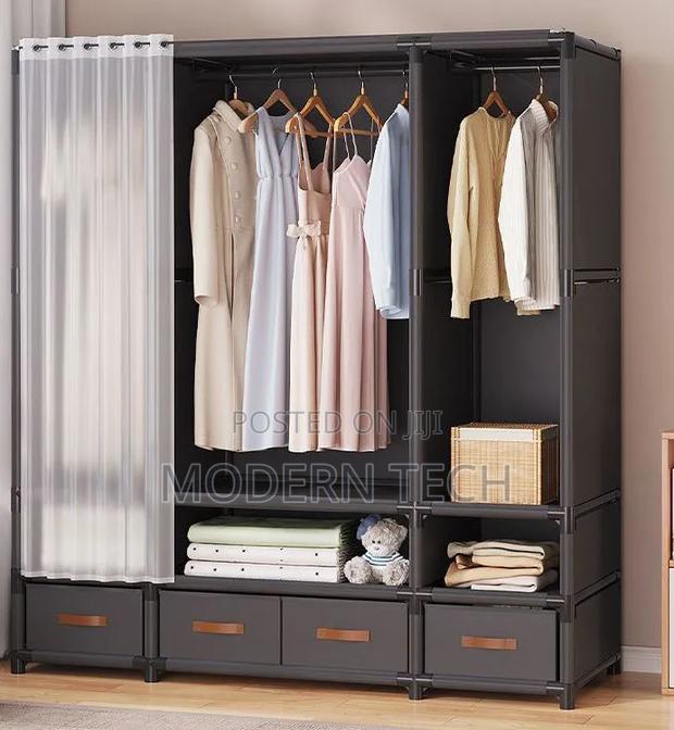 Elegant Heavy-Duty Metallic Wardrobe – Spacious Stylish Storage