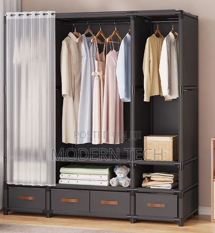 Elegant Heavy-Duty Metallic Wardrobe – Spacious Stylish Storage