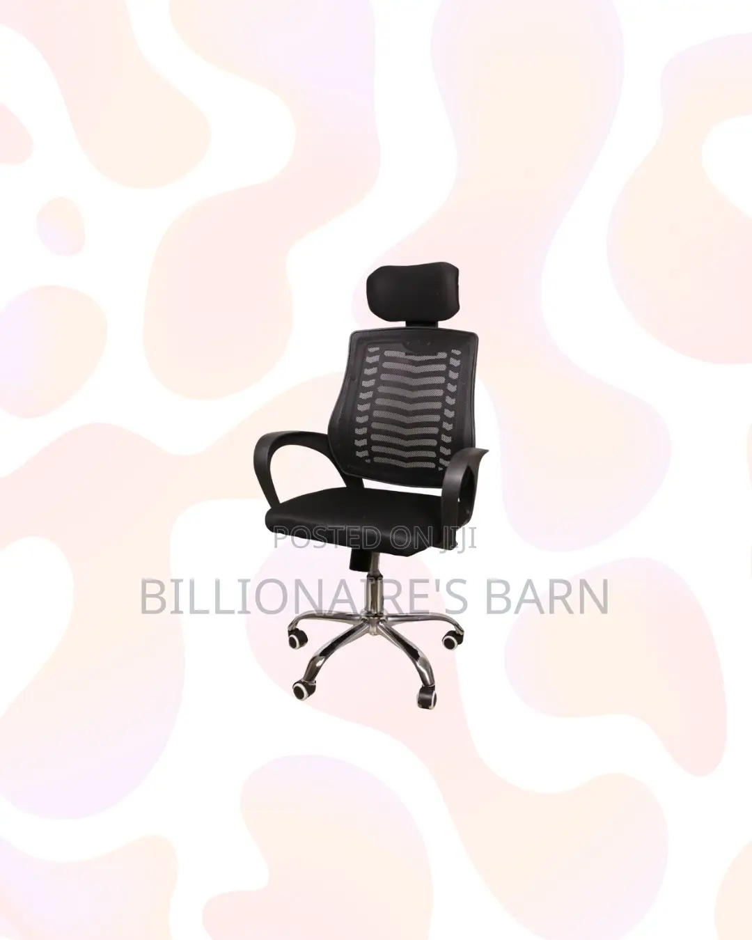 Secretarial Mesh Chair With Headrest for Daily Office Comfort