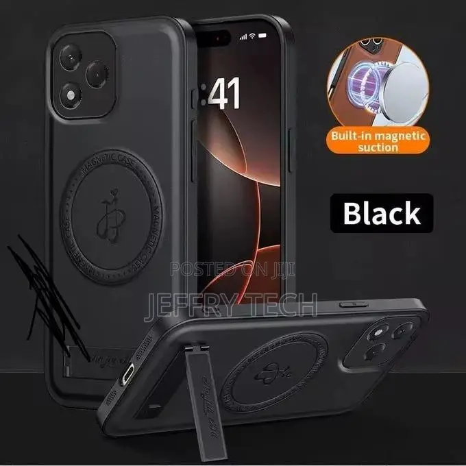 Case for Honor 400 Magnetic Matte Pu Leather Lens Protection Stand B