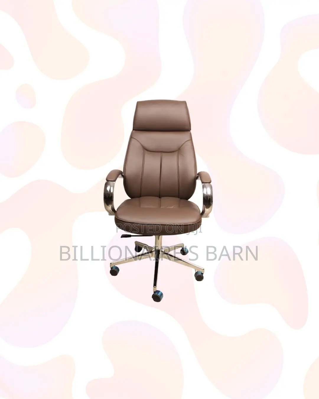 Brown Executive Leather Chair High Back for Daily Office Comfort