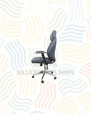 Grey Executive Leather Chair High Back for Daily Office Comfort