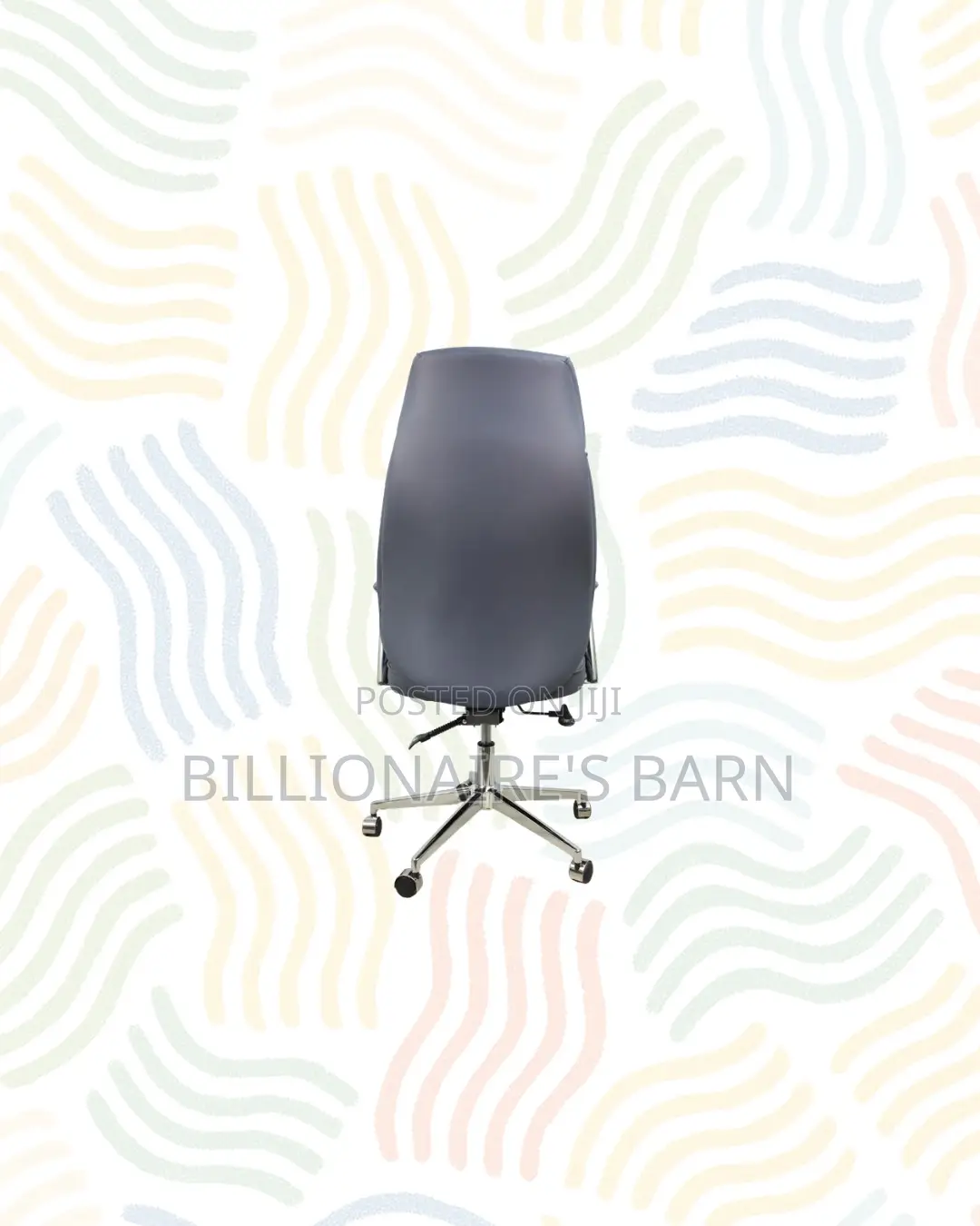 Grey Executive Leather Chair High Back for Daily Office Comfort