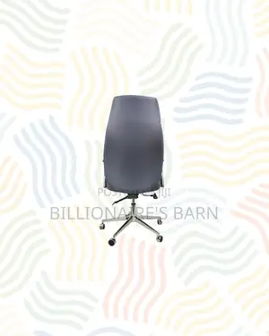 Grey Executive Leather Chair High Back for Daily Office Comfort