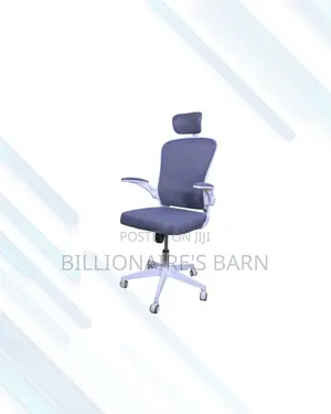 White Ergonomic Office Chair With Headrest for Daily Office Comfort