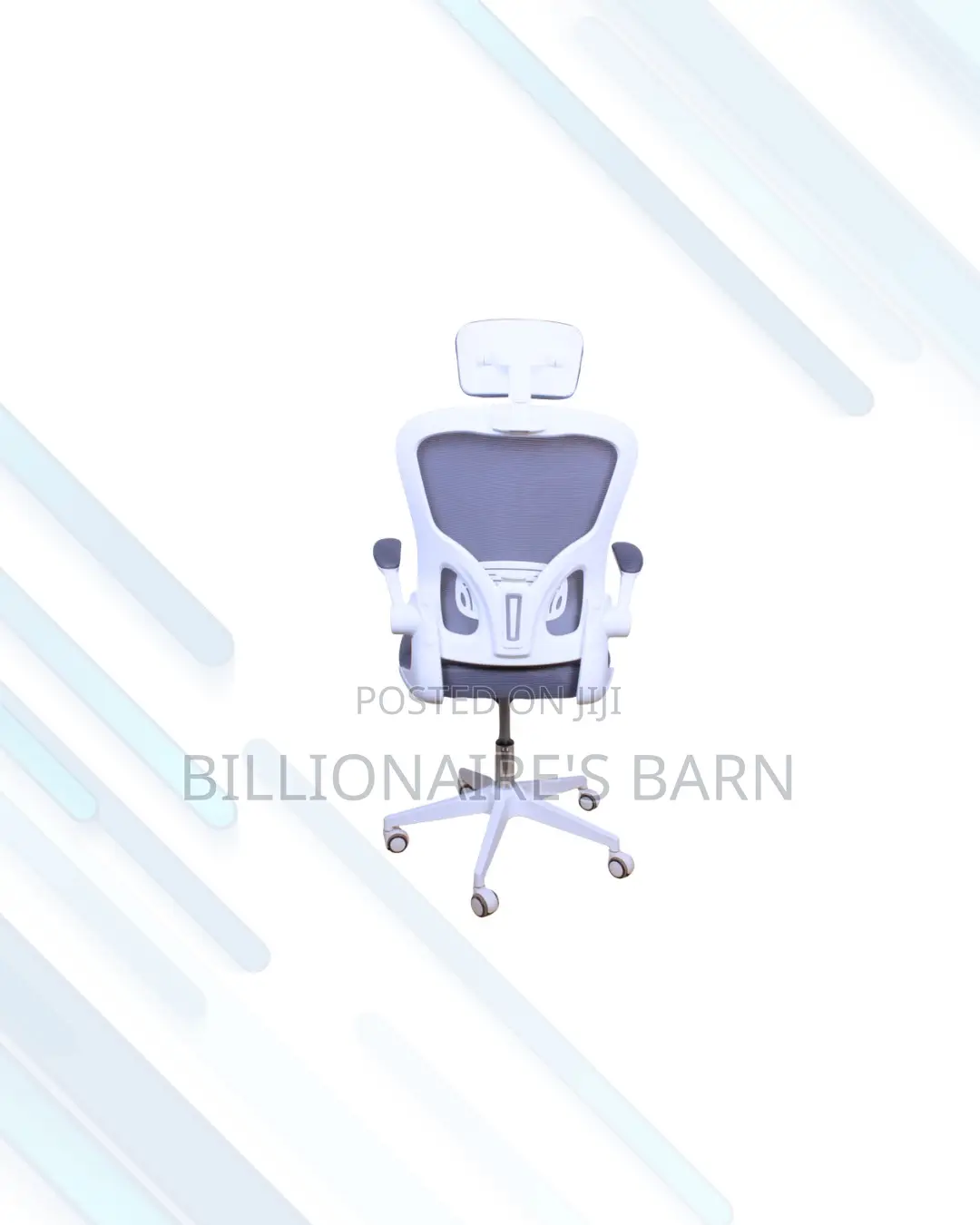 White Ergonomic Office Chair With Headrest for Daily Office Comfort