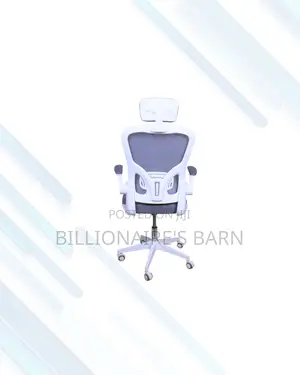 White Ergonomic Office Chair With Headrest for Daily Office Comfort