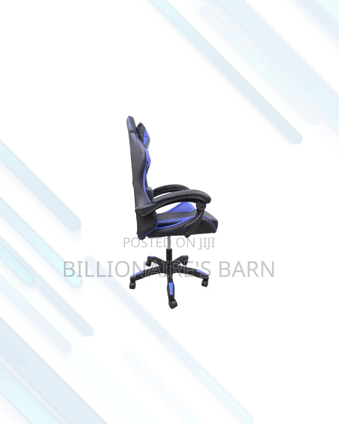 Blue Racing Gaming Chair Ergonomic Support for Daily Office Comfort