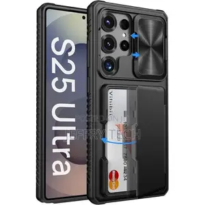 Samsung Galaxy S25 Ultra Case Wallet With Card Holder, Black Rfid Bloc