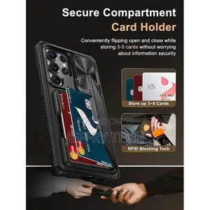 Samsung Galaxy S25 Ultra Case Wallet With Card Holder, Black Rfid Bloc
