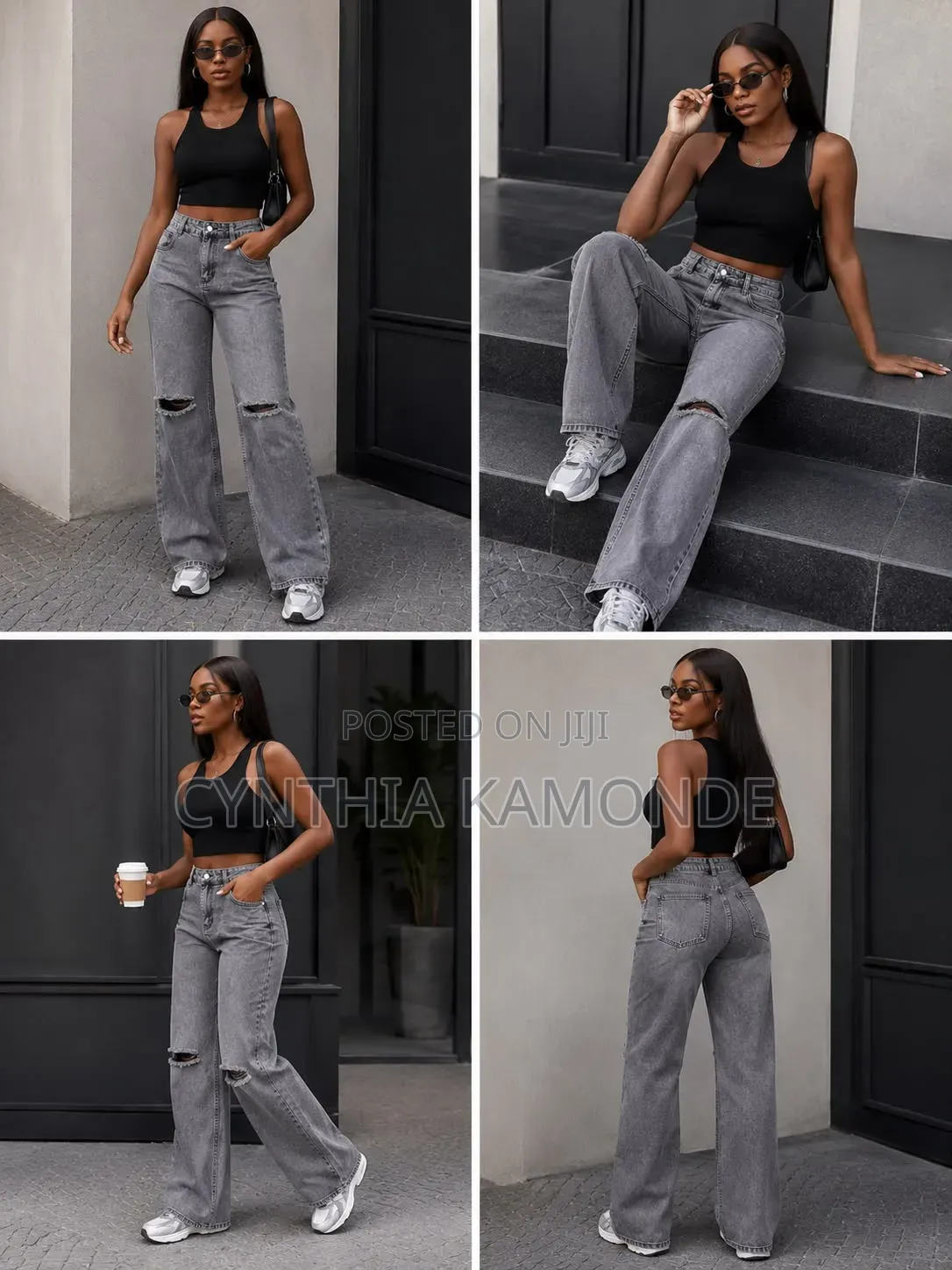 Knee Cut Hard Jeans
